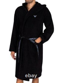 Emporio Armani Lounge Hooded Bathrobe Black