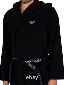 Emporio Armani Lounge Hooded Bathrobe Black