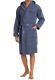 Emporio Armani mens Logo Jacquard Sponge Hooded Bathrobe Robe, Iron, Large US, NEW