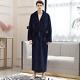 Extra Long Plus Size Coral Fleece Bathrobe Flannel Kimono Robe Dressing Gown