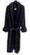 FRETTE Bathrobe L/XL Navy Blue Cotton Heavy Terry Cloth Luxury Pockets Belt