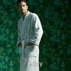 France Yves Delorme Ombrage Cotton Jacquard Men's Kimono Bath Robe