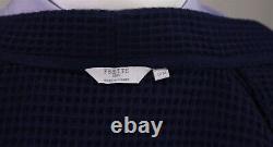 Frette 1860 Navy Blue Waffle Textured Bathrobe Men's S-M