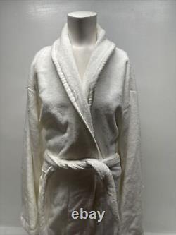 Frette Bathrobe 100% Egyptian Cotton Belted Heavy Weight Long Solid Spa White XL