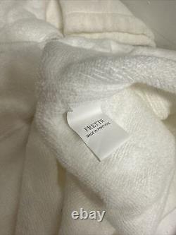 Frette Bathrobe 100% Egyptian Cotton Belted Heavy Weight Long Solid Spa White XL