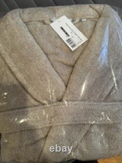 Frette Bathrobe Towel L/XL Cotton/ Linnen Natural Shawl collar