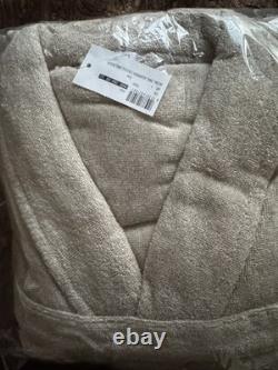 Frette Bathrobe Towel L/XL Cotton/ Linnen Natural Shawl collar