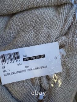 Frette Bathrobe Towel L/XL Cotton/ Linnen Natural Shawl collar