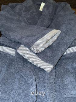 Frette Gent's Size Small Luxurious Bathrobe Midnight Blue Made In Portugal New