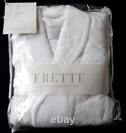 Frette Robe Shawl Collar Bathrobe L / XL 100% Cotton Turkish Resort White NWT