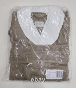 Frette Tarry Bathrobe Extra Large Taupe/White 100% Cotton