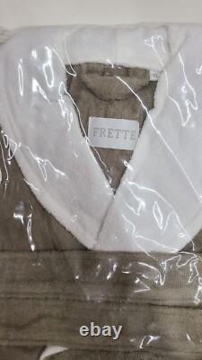 Frette Tarry Bathrobe Extra Large Taupe/White 100% Cotton