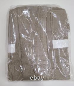 Frette Tarry Bathrobe Extra Large Taupe/White 100% Cotton