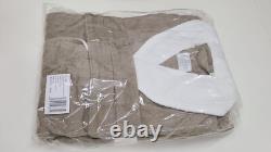 Frette Tarry Bathrobe Extra Large Taupe/White 100% Cotton