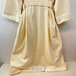 Frette Unisex Bath Robe Shawl Collar Velour Ivory Robe Size L