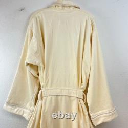 Frette Unisex Bath Robe Shawl Collar Velour Ivory Robe Size L