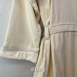 Frette Unisex Bath Robe Shawl Collar Velour Ivory Robe Size L