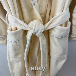 Frette Unisex Bath Robe Shawl Collar Velour Ivory Robe Size L