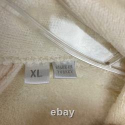 Frette Unisex Bath Robe Shawl Collar Velour Ivory Robe Size L