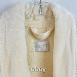 Frette Unisex Bath Robe Shawl Collar Velour Ivory Robe Size L