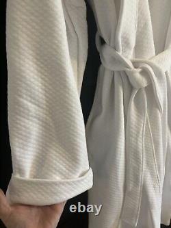 Frette bathrobe Robe 100% cotton Turkish bath wrap white XL with tie NEW Pockets