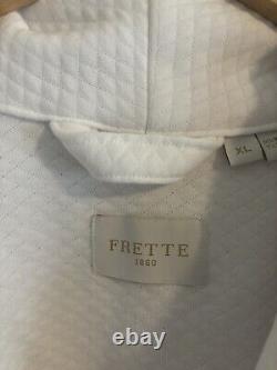 Frette bathrobe Robe 100% cotton Turkish bath wrap white XL with tie NEW Pockets