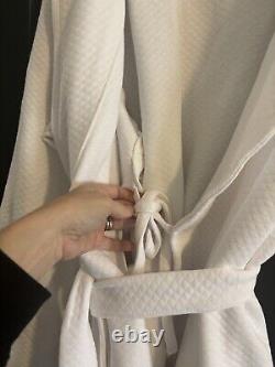 Frette bathrobe Robe 100% cotton Turkish bath wrap white XL with tie NEW Pockets