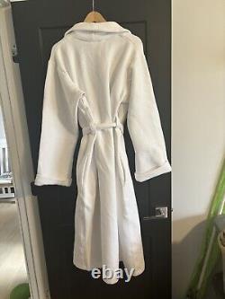 Frette bathrobe Robe 100% cotton Turkish bath wrap white XL with tie NEW Pockets