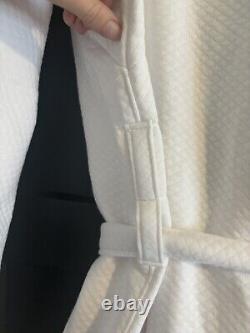 Frette bathrobe Robe 100% cotton Turkish bath wrap white XL with tie NEW Pockets
