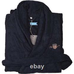 GANT Men's Terry Towelling Bathrobe, Navy