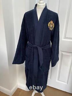 Genuine Ralph Lauren Navy Unisex Dressing Gown / Bath Robe Size S RRP £179