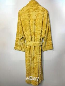 Gianni Versace Vintage'96 Medusa Baroque Robe Men Gold Bathrobe Woven Terry