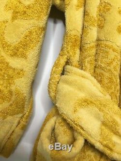 Gianni Versace Vintage'96 Medusa Baroque Robe Men Gold Bathrobe Woven Terry