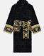 Gianni Versace black / gold terry towelling dressing gown bath robe XL