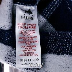 HASTENS Bathrobe Blue White Check 100% Cotton Terry Cloth Heavyweight SMALL