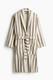 H&M Terry Bathrobe (Beige/White striped)