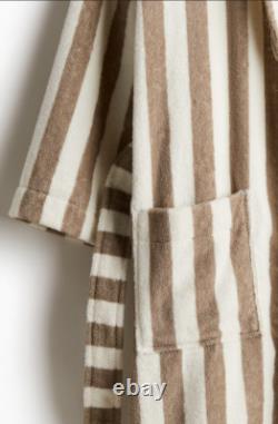 H&M Terry Bathrobe (Beige/White striped)
