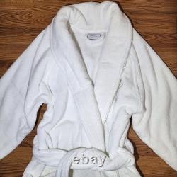 Hammacher Schlemmer Genuine Turkish Cotton Luxury Bathrobe White Unisex Size S