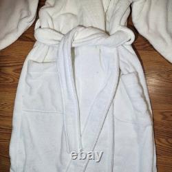 Hammacher Schlemmer Genuine Turkish Cotton Luxury Bathrobe White Unisex Size S