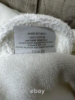 Hammacher Schlemmer Long Bathrobe Size Large Turkish Cotton Luxury White with Bag