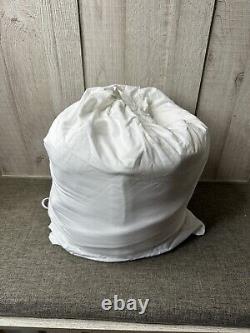 Hammacher Schlemmer Long Bathrobe Size Large Turkish Cotton Luxury White with Bag