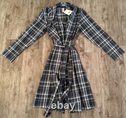 Hanro Of Switzerland Loran Big Karo Plaid Bath Robe New With Tags-size Small