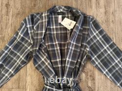 Hanro Of Switzerland Loran Big Karo Plaid Bath Robe New With Tags-size Small