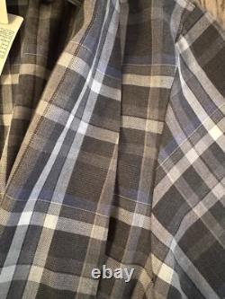 Hanro Of Switzerland Loran Big Karo Plaid Bath Robe New With Tags-size Small