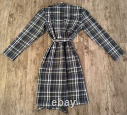 Hanro Of Switzerland Loran Big Karo Plaid Bath Robe New With Tags-size Small