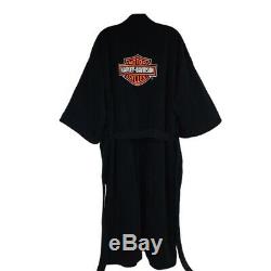 Harley Davidson Black Bathrobe Logo Motorcycle Robe