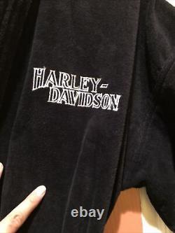 Harley Davidson Black Bathrobe Logo Motorcycle Robe