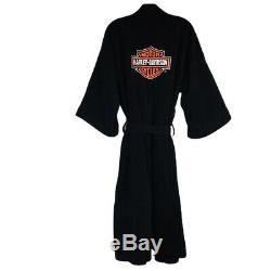 Harley Davidson Black Bathrobe Logo Motorcycle Robe