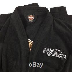 Harley Davidson Black Bathrobe Logo Motorcycle Robe