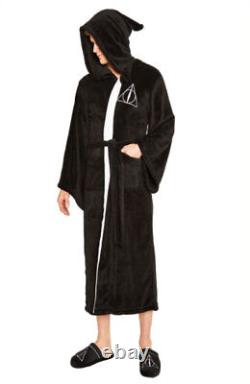 Harry Potter Deathly Hallows Mens Luxurious Soft Dressing Gown Bathrobe Robe